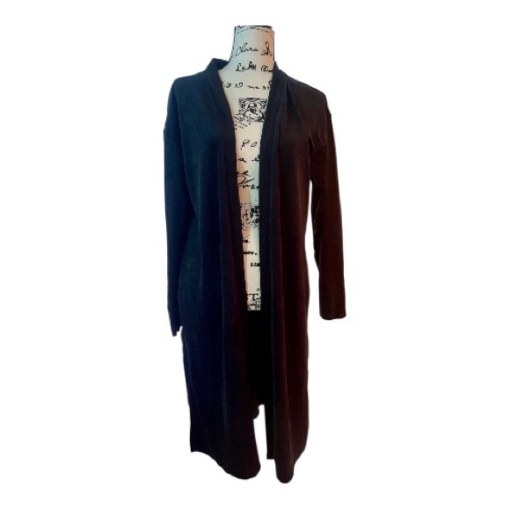 New York & Company Black Velvet Women's Cardigan